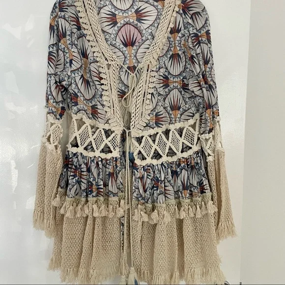 Sale 🎉🌺 NWT” Stunning Boho Beach Coverup/Dress - Picture 2 of 4